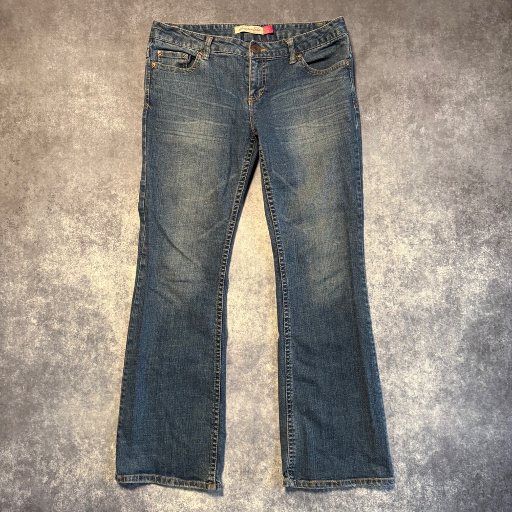 Y2K Aeropostale Hailey Skinny Flare Jeans Blue Womens 11/12 Regular Low Rise‎